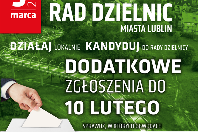 Lublin - wybory do Rad Dzielnic i przedłużony termin zgłoszeń w 20 obwodach