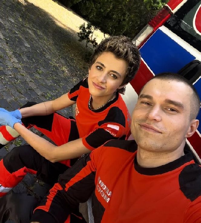 Na sygnale poza planem. Klaudia Janas (Karolina), Mateusz Dymidziuk