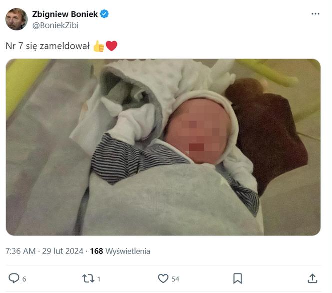 Zbigniew Boniek pokazał nowo narodzonego wnuka