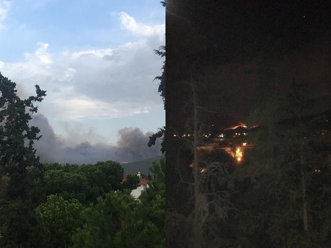 Tak wyglądała sytuacja w poniedziałek 23 lipca w okolicy Mati na północny-wschód od Aten