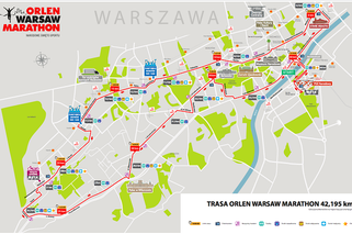 Orlen Warsaw Marathon 2017 - TRASA i utrudnienia na drodze