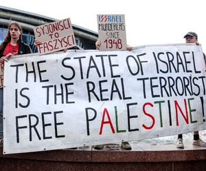 Protesty przed Polska - Izrael na Eurobasket 2025