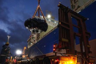 Tarcza TBM w porcie w Gdyni