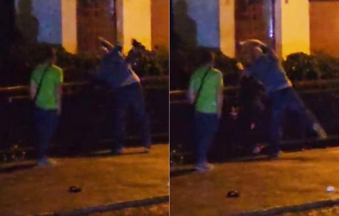 Trzy sekundy i nie ma człowieka. Osiłek się wściekł, dramatyczny finał bójki