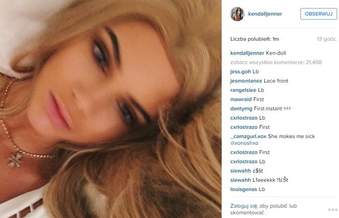 Kendall Jenner w blond włosach