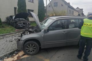 Ford Mustang zderzył się z Suzuki - wypadek w Sampławie 