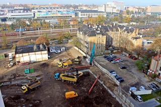 Trwają zaawansowane prace budowlane na terenie apartamentowca Delta 3 w Poznaniu