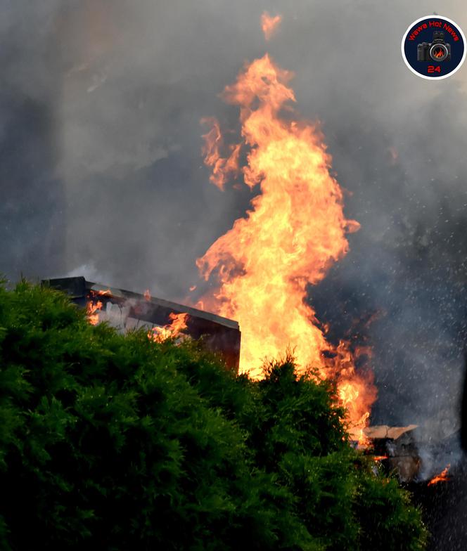 Pożar domów w Józefosławiu