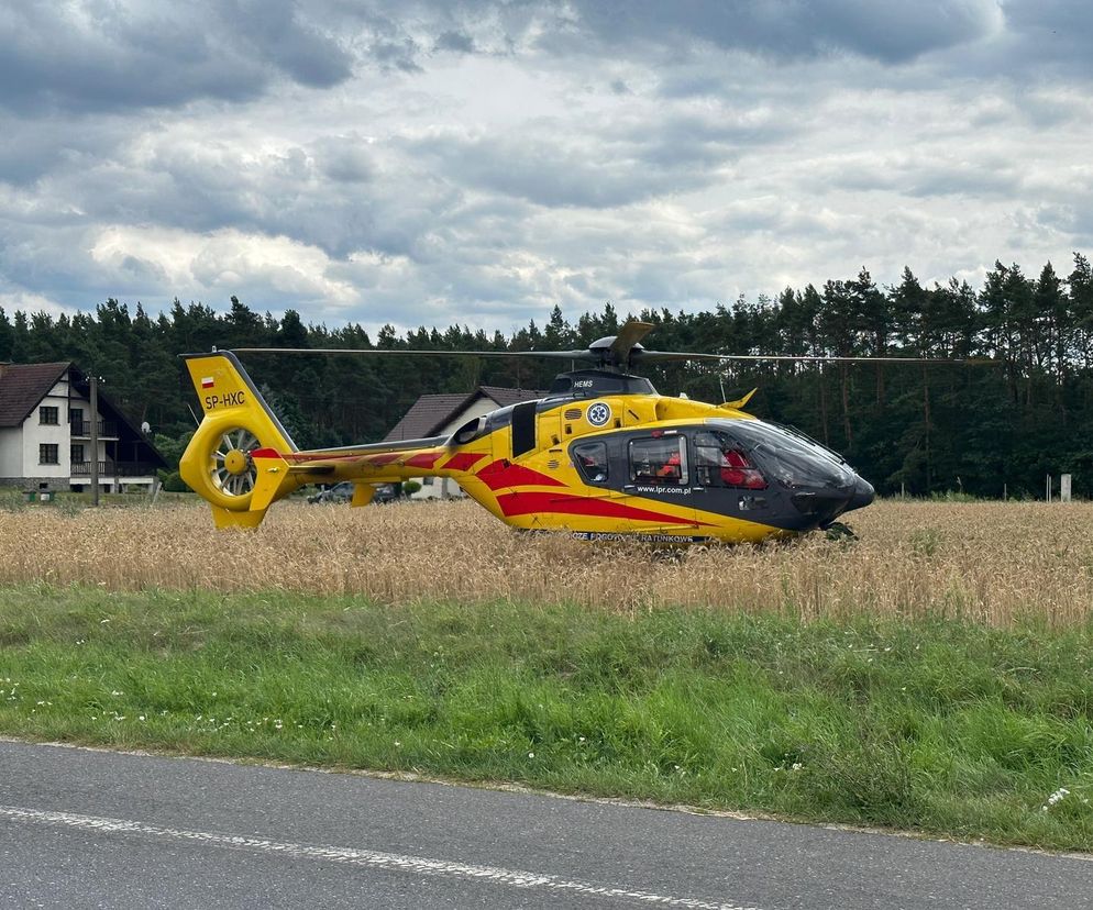 Czołówka na DK 25 w powiecie bydgoskim. Zaczęło się od kolizji z dzikiem. Lądował śmigłowiec LPR