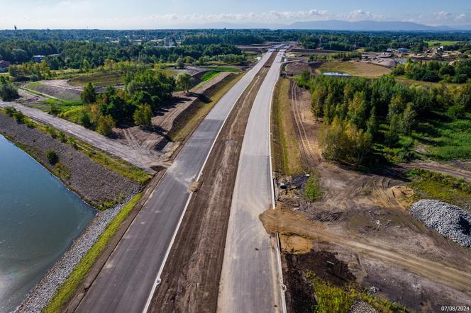 Plac budowy S1 Oświęcim - Dankowice w sierpniu 2024