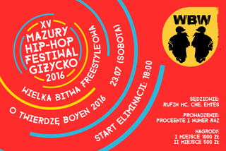 Mazury Hip-Hop Festiwal 2016: wielka bitwa freestyle'owa. Szczegóły