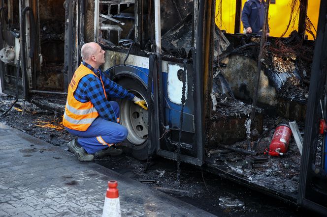 Pożar autobusu MPK w Krakowie