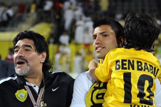 Diego Maradona Sergio Aguero i syn Benjamin Aguero 