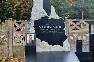 Grób żołnierza, który zginął po ataku na granicy polsko-białoruskiej