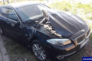 Kierowca BMW serii 5 wjechał pod szynobus 