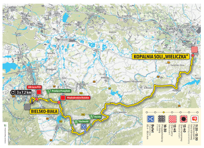 Mapa Tour de Pologne - V ETAP