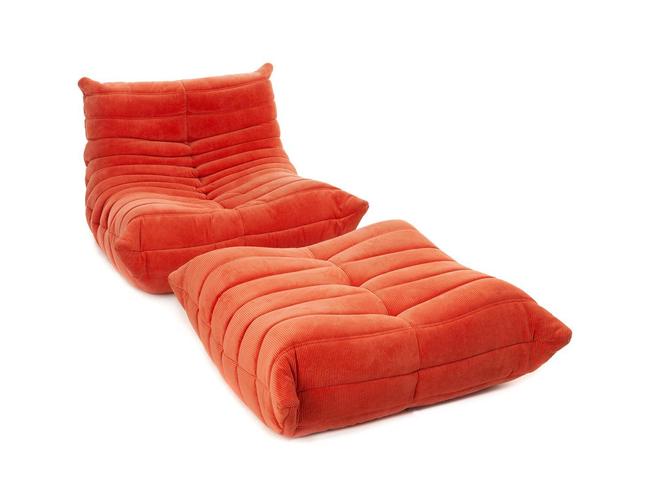 MICHAEL DUCAROY (1925) | FOTEL I PUF "TOGO", LIGNE ROSET, FRANCJA, LATA 70. XX W. Estymacja:  10,000 zł - 15,000 zł