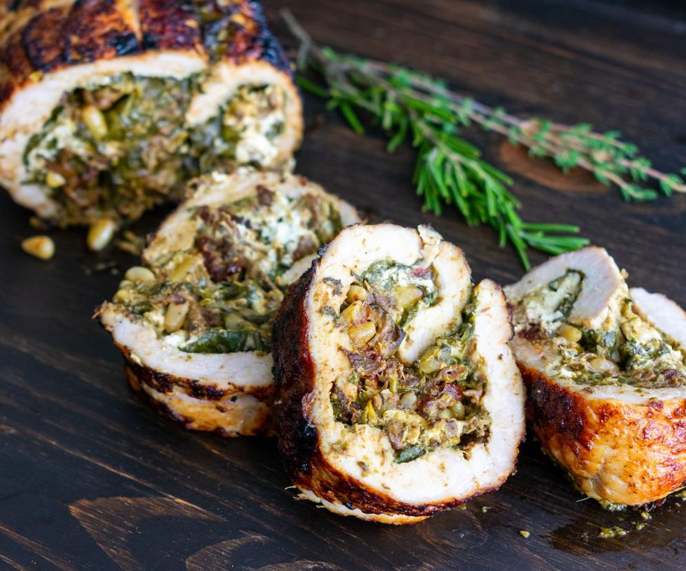 Schab nadziewany warzywami