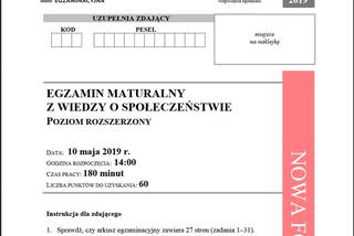 Matura 2019. Wiedza o społeczeństwie. Arkusze CKE WOS rozszerzony