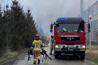 Duży pożar pod Środą Śląska. Ponad 100 strażaków gasi płonącą halę z bateriami   