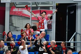 Agnieszka Chylińska na meczu piłkarzy ręcznych