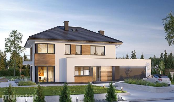 Projekt domu Wzorcowy od Muratora - wizualizacja wariantu z innym kątem nachylenia dachu