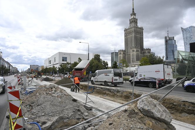 Remont torowiska na ul. Marszałkowskiej (sierpień 2025)