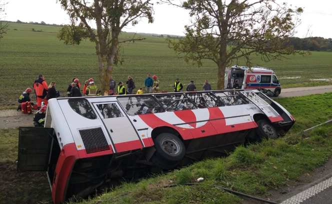 Wypadek autobusu z dziećmi! Są ranni [ZDJĘCIA]