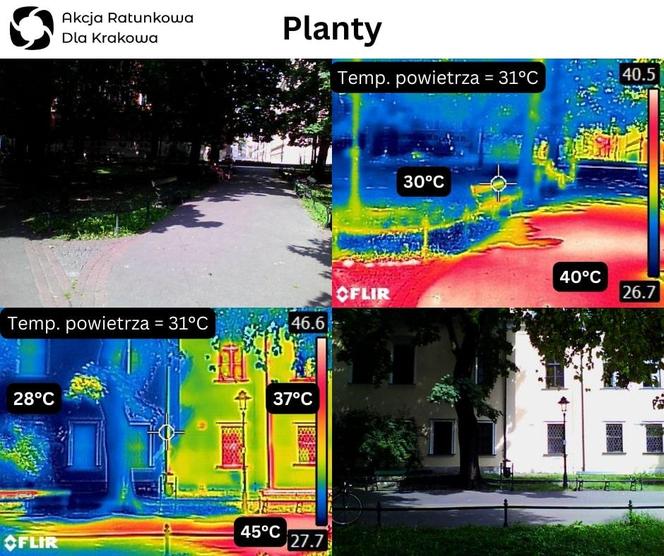 40 stopni na Rondzie Mogilskim, 45 na Plantach. Te zdjęcia pokazują, że zieleni potrzebujemy w Krakowie, jak nigdy wcześniej