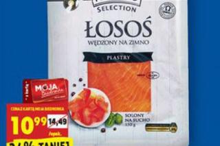 łosoś wędzony plastry 10,99 zł/150 g