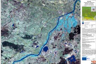 Zdjęcie satelitarne zalanego Sandomierza