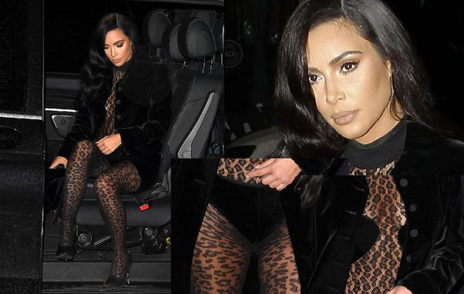 Kim Kardashian cała w cętki na Paryskim Tygodniu Mody! Szczyt kiczu? [GALERIA]