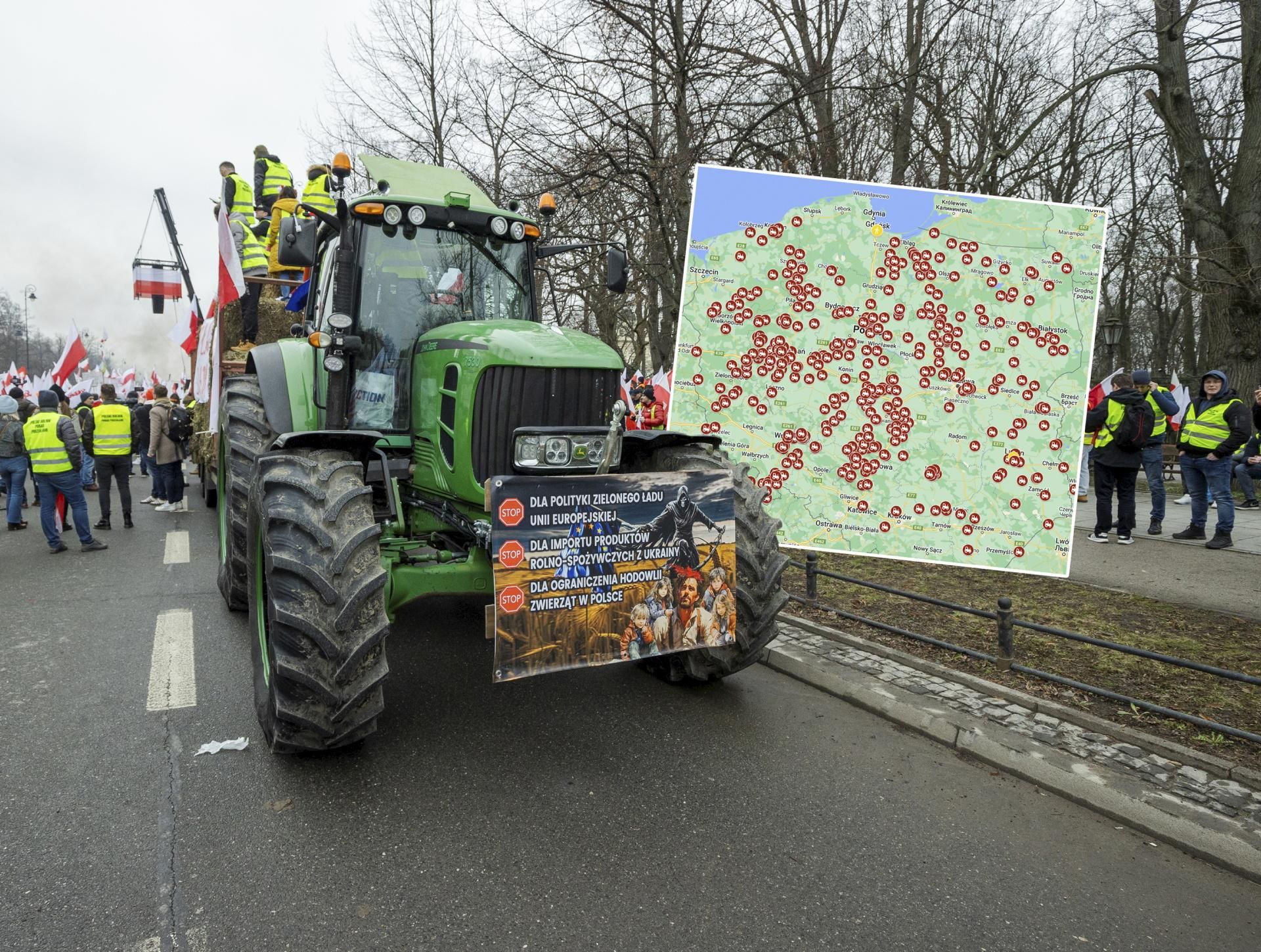 Strajk rolników 20 marca MAPA. Gdzie blokady i protest rolników 20 ...