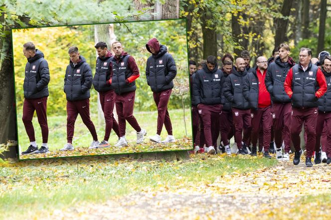 Lewandowski uciekał przed deszczem. Zobacz spacer reprezentacji Polski przed kluczowym meczem z Litwą