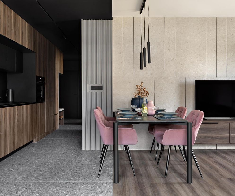 Męski minimalizm z nutą różu. Katowicki apartament z charakterem