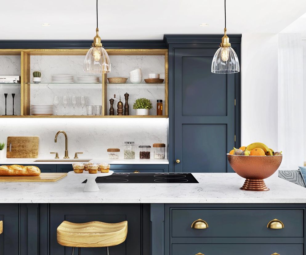 Ten kolor architekci nazywają nową czernią! Taka kuchnia to szczyt elegancji