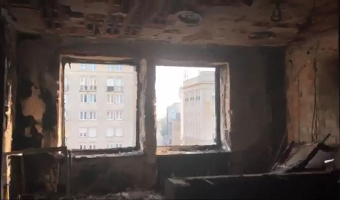 Pożar kamienicy przy ulicy Marszałkowskiej w Warszawie