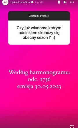 M jak miłość odc. 1736 ostatni sezonu przed wakacjami - emisja 30.05.2023