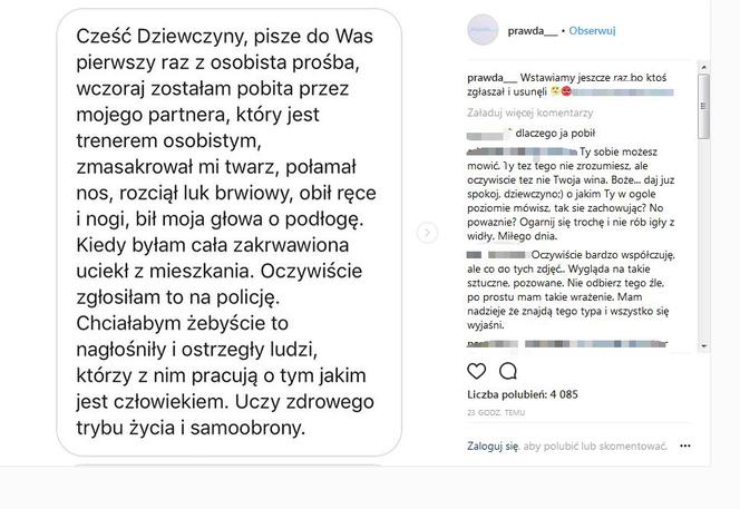 pobita dziewczyna trener osobisty