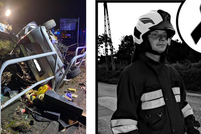 Bielsko-Biała. Samochód ROZTRZASKAŁ się na latarnii. Nie żyje młody strażak
