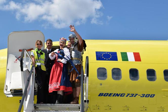 Inauguracyjny lot z Rzymu do Bydgoszczy