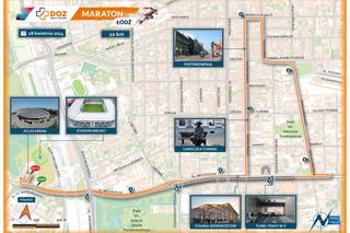 DOZ Maraton Łódź 2024 - trasa biegu na 10 kilometrów