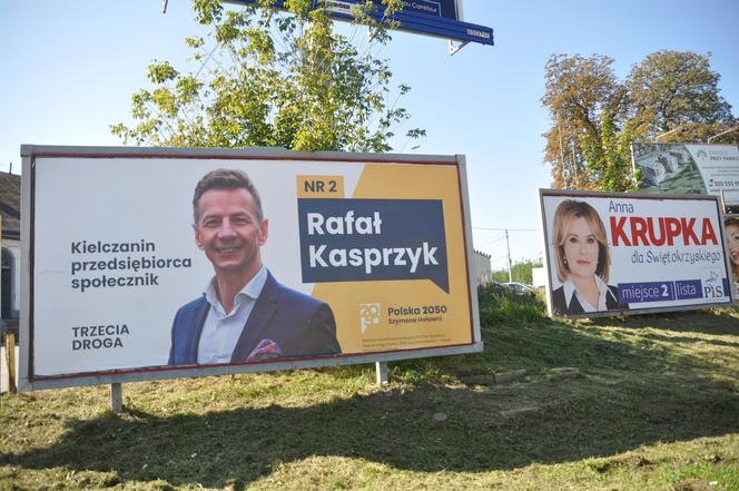 Kampania wyborcza w Kielcach. W śródmieściu najwięcej plakatów kandydatów do Sejmu i Senatu