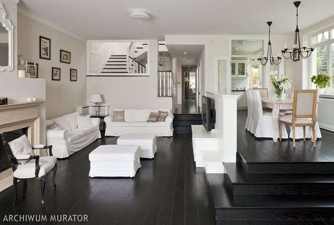 Biało-czarne wnętrza w stylu angielskim. Galeria zdjęć domu