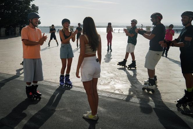 Barwy szczęścia, odcinek 3148. Franek (Mateusz Banasiuk), Ola (Michalina Robakiewicz), Regina (Kamila Kamińska) 