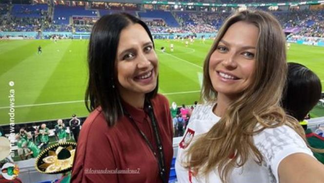 Milena Lewandowska i Anna Lewandowska na Polska - Meksyk