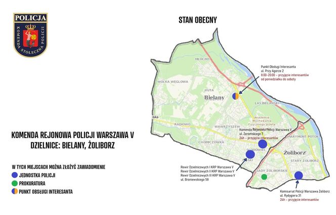 Dzielnice Żoliborz i Bielany