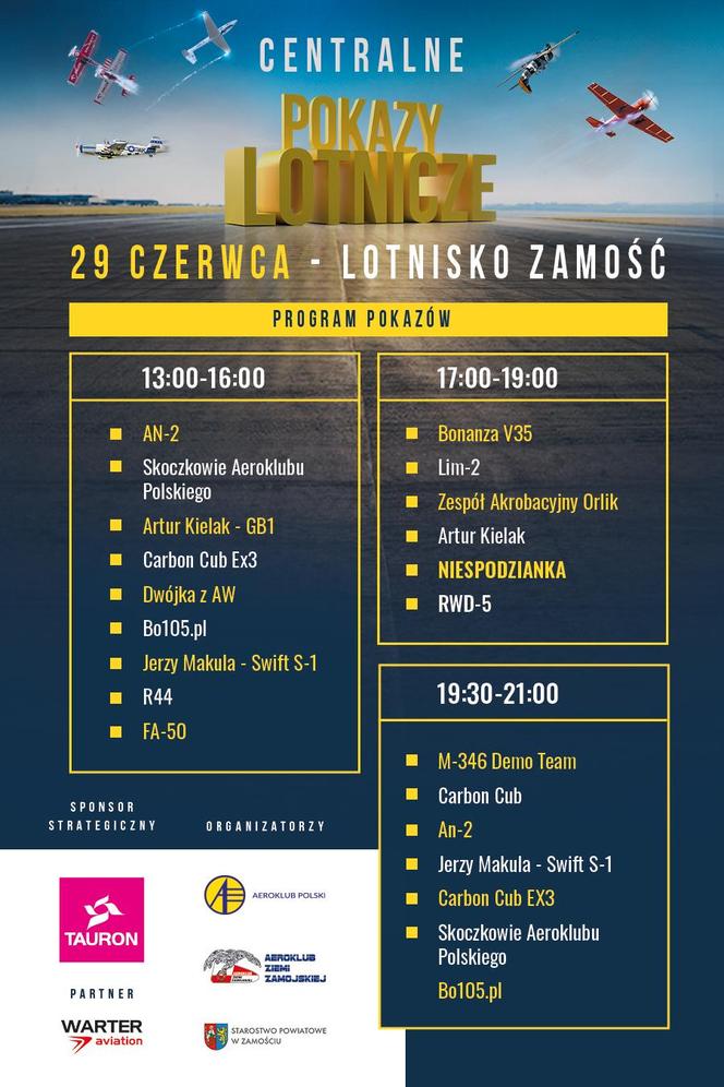 Program Centralnych Pokazów Lotniczych 2024