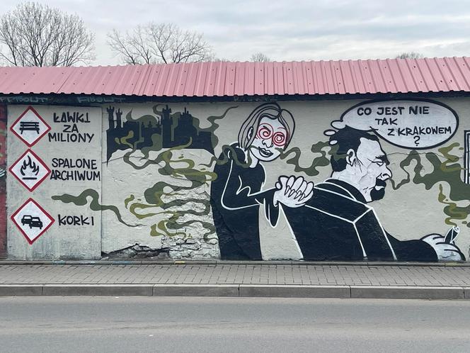 Autor muralu pyta "Co jest nie tak z Krakowem?" Prezydent Majchrowski odpowiada