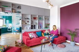 Kolorowe mieszkanie w Warszawie. Wygodna przestrzeń dla 6-osobowej rodziny